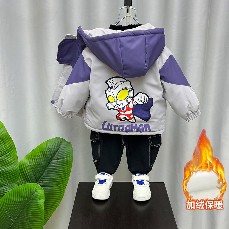 奥特曼男童加绒秋冬款棉衣