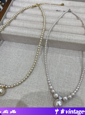 法式闪钻小米珠珍珠吊坠项链女2