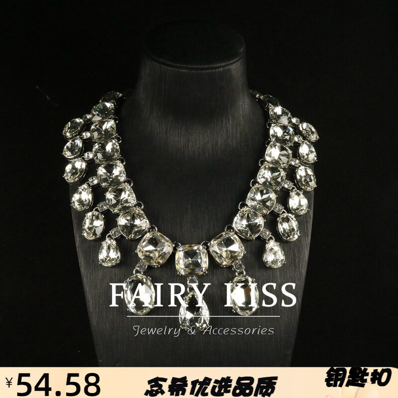 中古水滴吊坠项链耳环套装时尚奢
