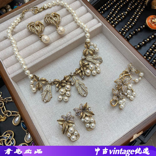WRAN新款中古Vingate珍珠套装女