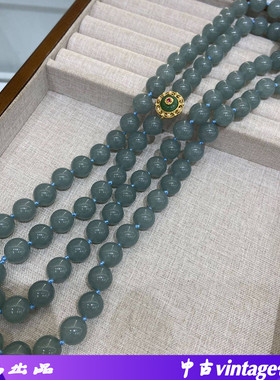 冰种天然玉髓项链12M女款蓝水项