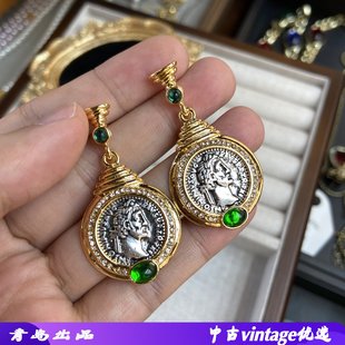 拜占庭古币耳坠耳饰人头像古币耳环