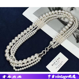 耳钉项链 珍珠项链女轻奢时尚高级感多层叠戴锁骨链 四合一项链