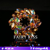 中古胸针甜美时尚 满钻彩色水晶气质轻奢胸饰女高级感胸花配饰