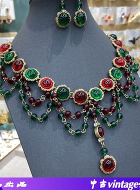 无青岛中古项饰高级设计红绿项链