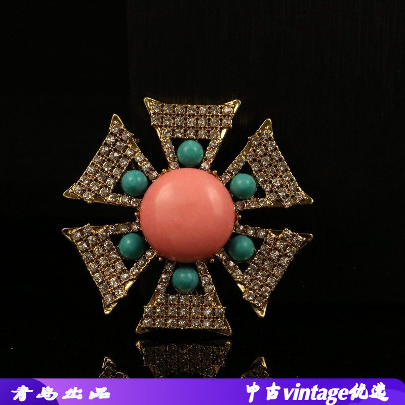 法式复古典雅气质石头胸针 莫兰迪配色清新花朵高级感轻奢饰品