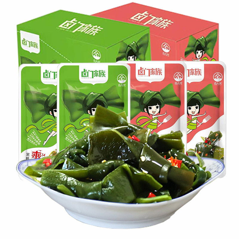 山姆爷卤门家族海带结零食开袋即食海鲜小吃下饭菜20g*20袋超市食