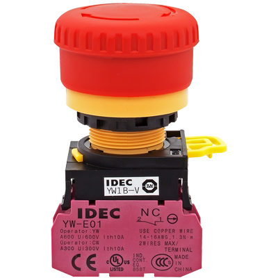 IDEC和泉急停按钮开关22mm YW1B-V4E01R YW-E01和泉急停开关1常闭