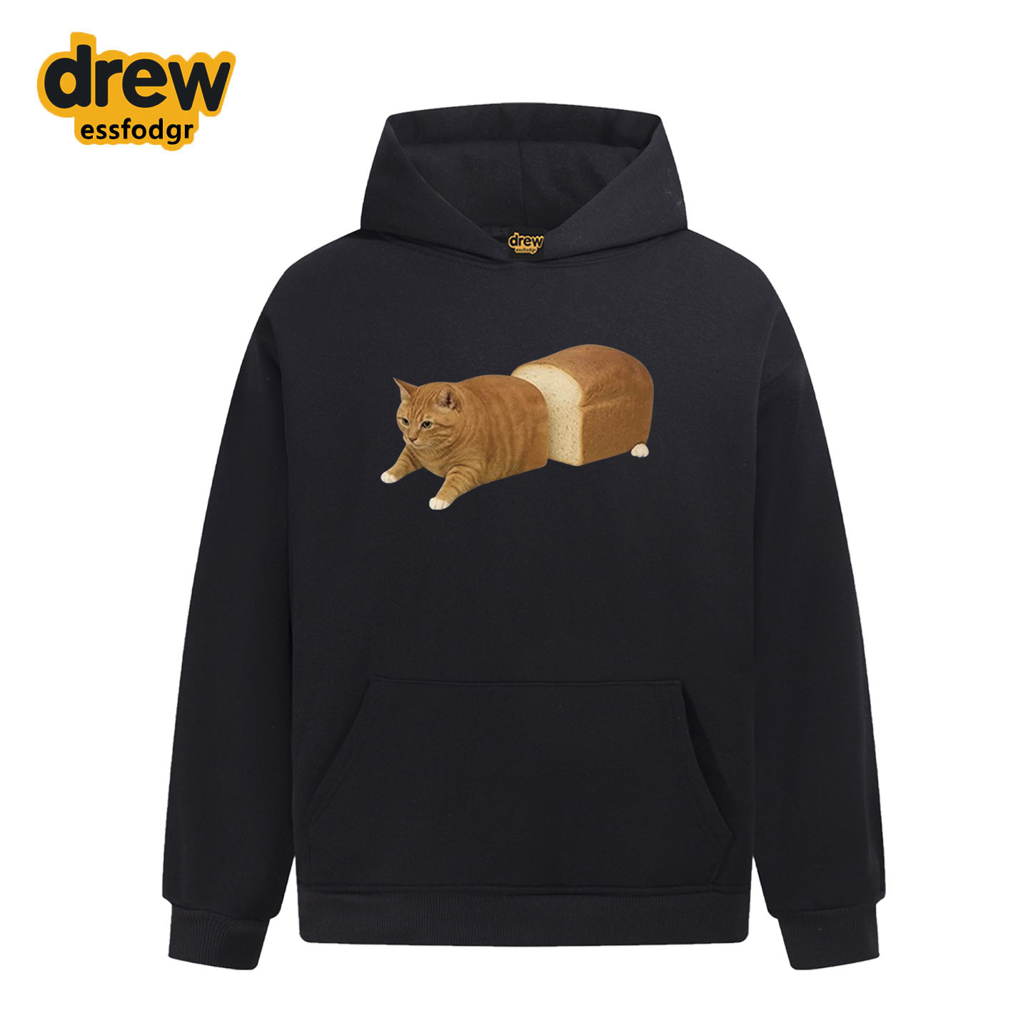 Drew趣味搞怪面包猫咪连帽卫衣