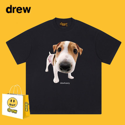 Drew美式潮牌可爱小狗印花短袖