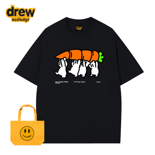 Drew卡通印花宽松纯棉短袖T恤