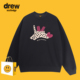 Drew虞书欣明星同款 可爱猫咪圆领卫衣男女秋冬休闲宽松情侣上衣