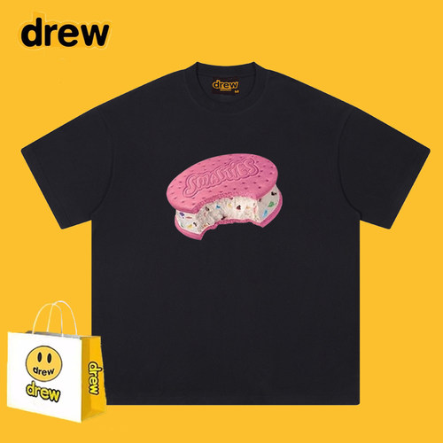 Drew美式潮牌趣味蛋糕卡通T恤