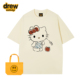 Drew美式 半袖 潮牌Kitty猫卡通印花短袖 T恤男女休闲宽松百搭情侣装