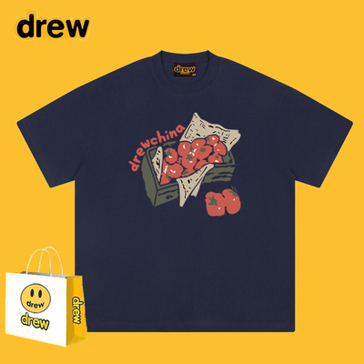 官网Drew潮牌番茄涂鸦印花短袖