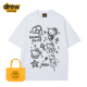 Drew潮牌联名Kitty猫涂鸦短袖 T恤男女宽松可爱风百搭情侣纯棉半袖