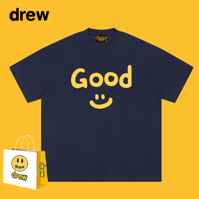 Drew美式潮牌笑脸good字母短袖