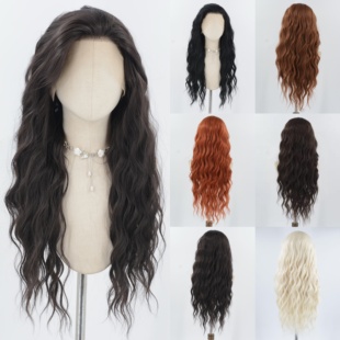 羊毛卷假发 手钩毛胚前额蕾丝高温丝手勾长卷发芭比卷