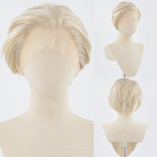 混色合集 短发cos万用假发毛坯黑色色假发单尖美人尖假发套