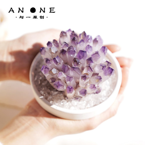 紫水晶簇紫色原石摆件水晶柱