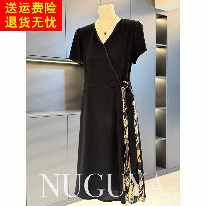 时尚洋派妈妈装雪纺洋装女短袖夏装新款中老年人显瘦裙子中长版