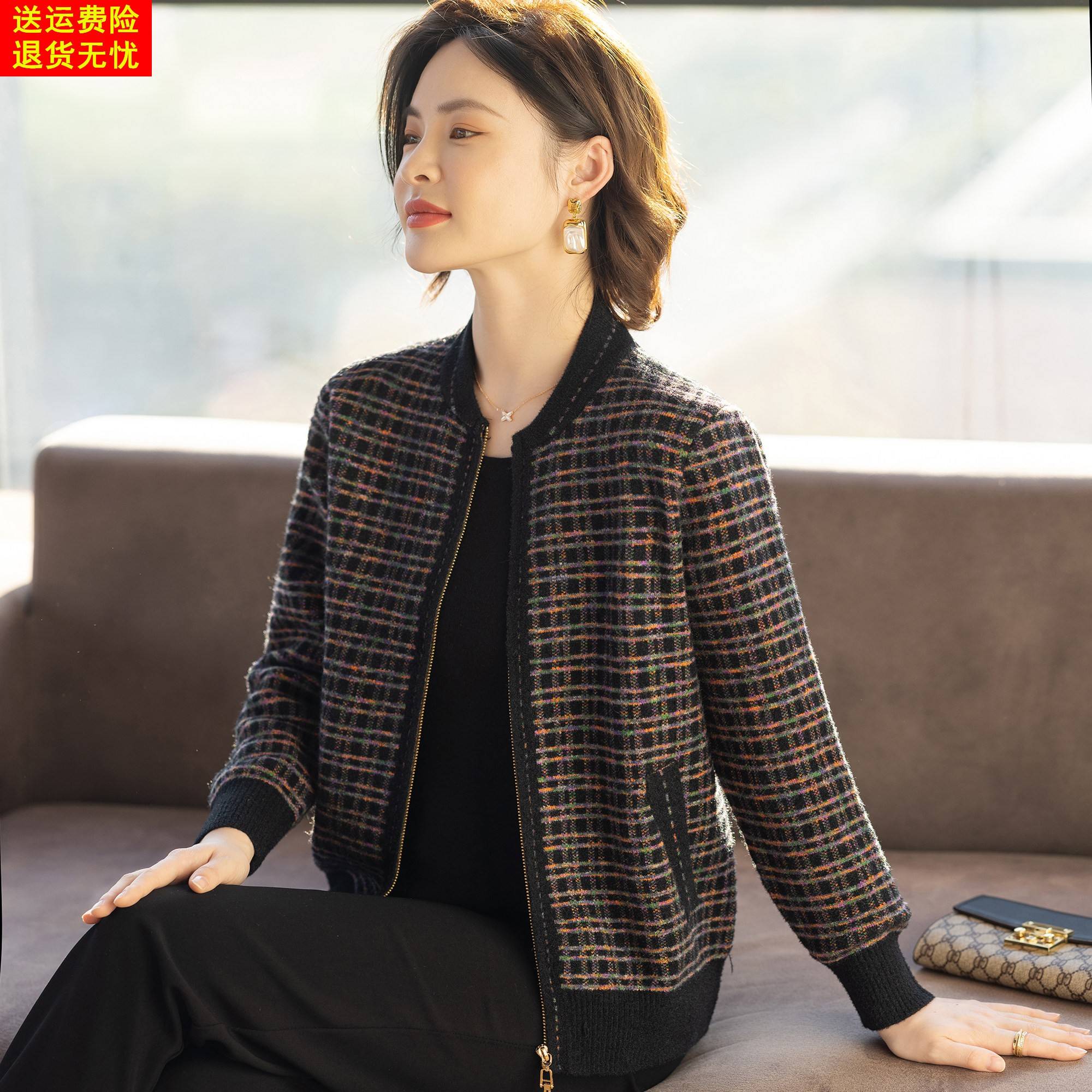 中老年妈妈春装洋气外套50多岁2026新款休闲夹克中年女春秋上衣服