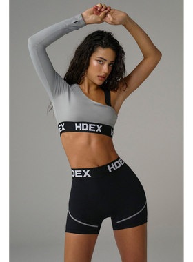 HDEX 26春新品单肩短款长袖T恤瑜伽运动上衣韩国代购