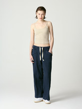 GLOWNY24春夏新款纯棉薄款压褶休闲长裤韩国代购