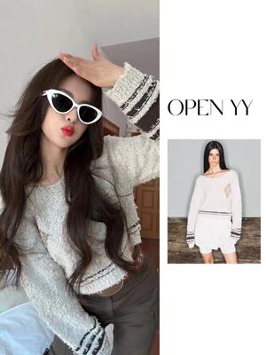 TheOpenProduct短款长袖针织毛衣