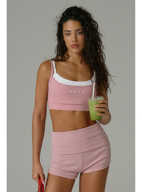 博主推荐 HDEX 26春新品 撞色假两件吊带背心运动上衣韩国代购