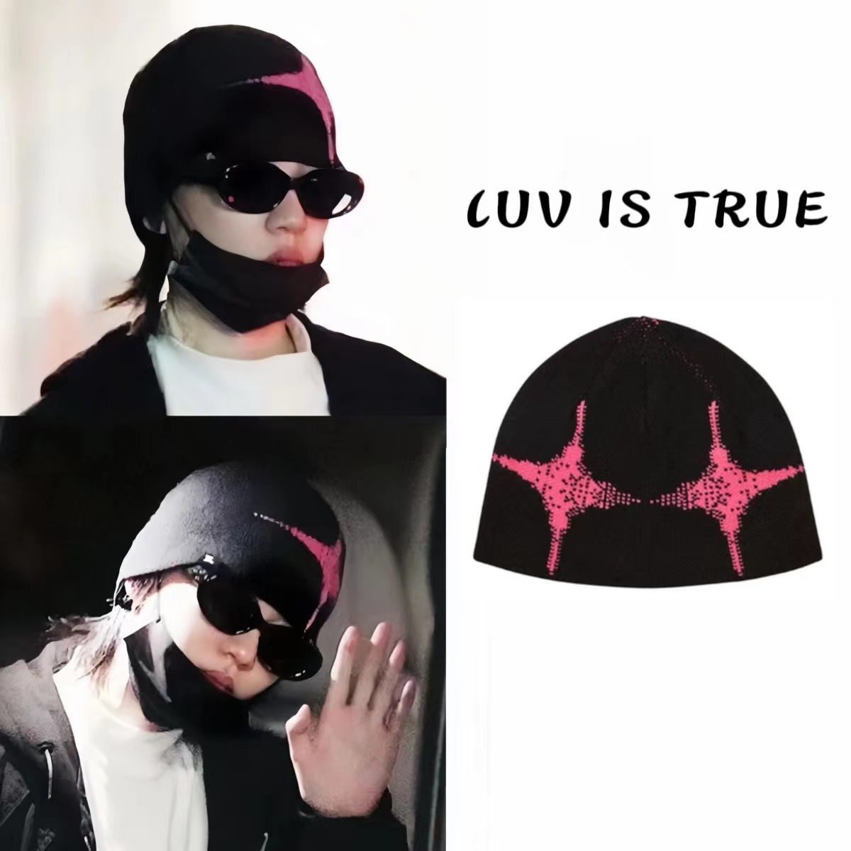 LUVISTRUE印花毛线针织保暖帽