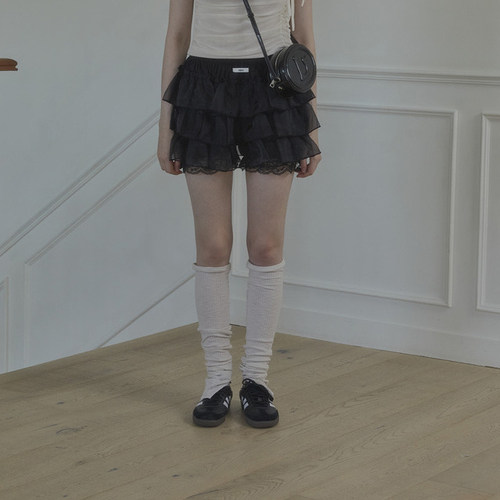 直井怜同款LETERIE 24夏蕾丝花边蓬蓬裙蛋糕半身裙韩国代购