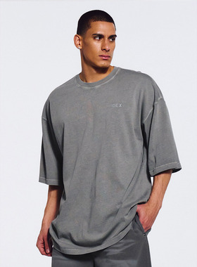 HDEX 25夏季新品宽松复古水洗做旧基础百搭休闲短袖T恤韩国代购