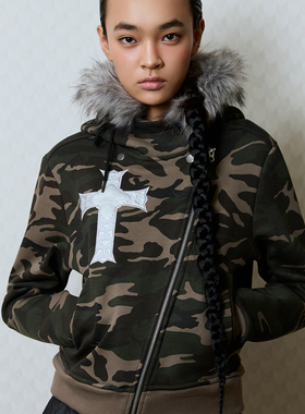 黑现货LUV IS TRUE 25秋美式斜襟毛毛领外套百搭通勤上衣韩国代购