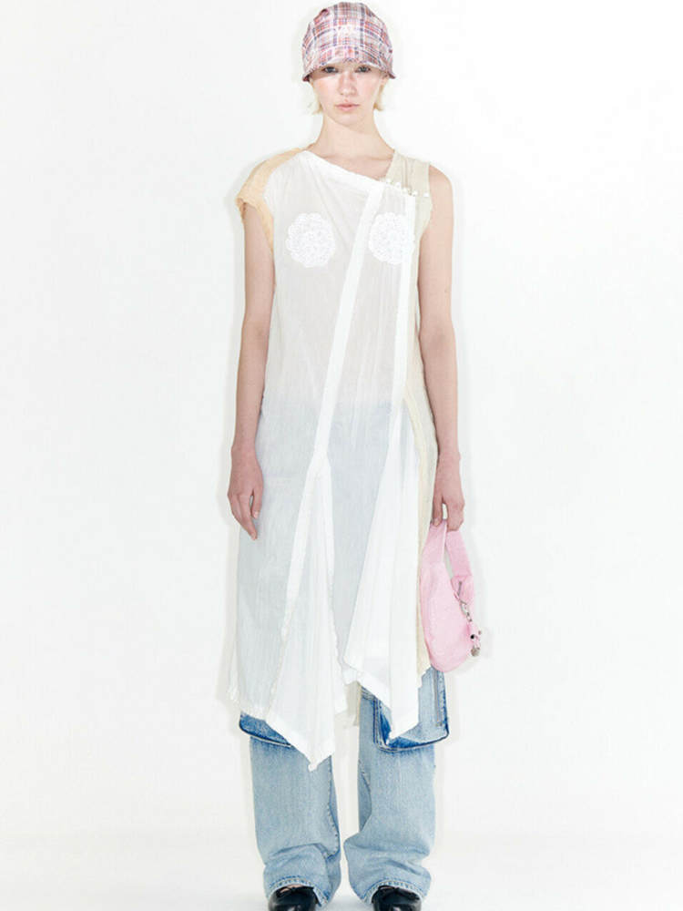 OPENYY不对称毛边连衣裙