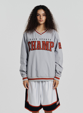 HDEX 25春夏季新品美式复古学院风球服卫衣宽松百搭上衣韩国代购