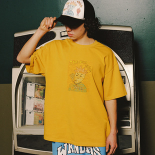 金钟仁同款WKNDRS 25春美式街头涂鸦印花短袖T恤宽松上衣韩国代购