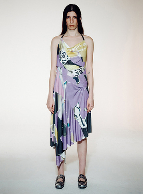 TheopenProduct2023秋性感挂脖露背连衣裙OPEN YY 韩国代购