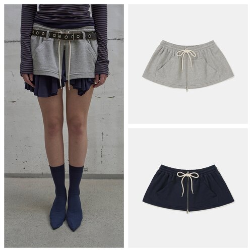 现货LCDC 25秋新品拉链超短裙纯色百搭A字裙屁帘腰封韩国代购