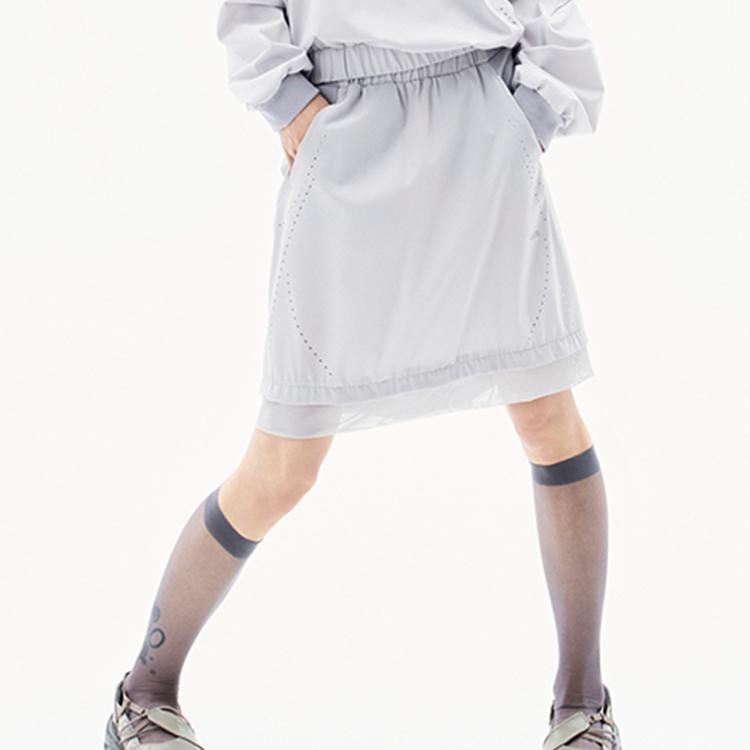 现货OJOS 25春夏山系运动半身裙松紧腰分层网眼尼龙半裙韩国代购