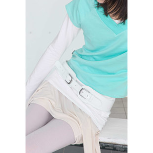 CERRIC 26春新品曲型搭扣腰带复古百搭牛皮革皮带韩国代购