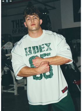 HDEX 25春夏美式复古宽松做旧数字印花短袖T恤韩国代购