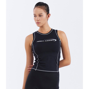 HDEX 25夏季新品修身复古明线撞色印花背心马甲背心韩国代购