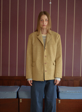 LETERIE 24秋季新品高级感复古色宽松慵懒风西装外套女韩国代购