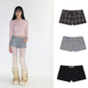 25冬新款 低腰毛呢短裤 辣妹简约格纹休闲裤 灰M现货CRANK 韩国代购
