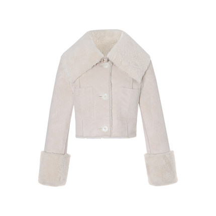 现货 张元英同款NOTYOURROSE两面穿仿皮毛一体短款外套韩国代购