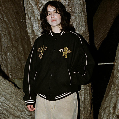 WKNDRS 2024秋新品美式复古刺绣夹克外套宽松休闲棒球服韩国代购