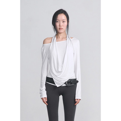 CERRIC 26春新品分层挂脖上衣多穿法层次叠穿长袖T恤半裙韩国代购