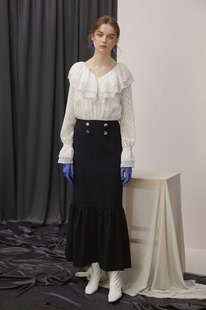 秒发ROMANCHIC圆领长袖 连衣裙通勤假两件长裙2020秋冬韩国代购