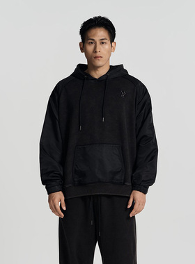 HDEX 2024秋季新品宽松纯色简约bf风连帽卫衣中性风上衣韩国代购